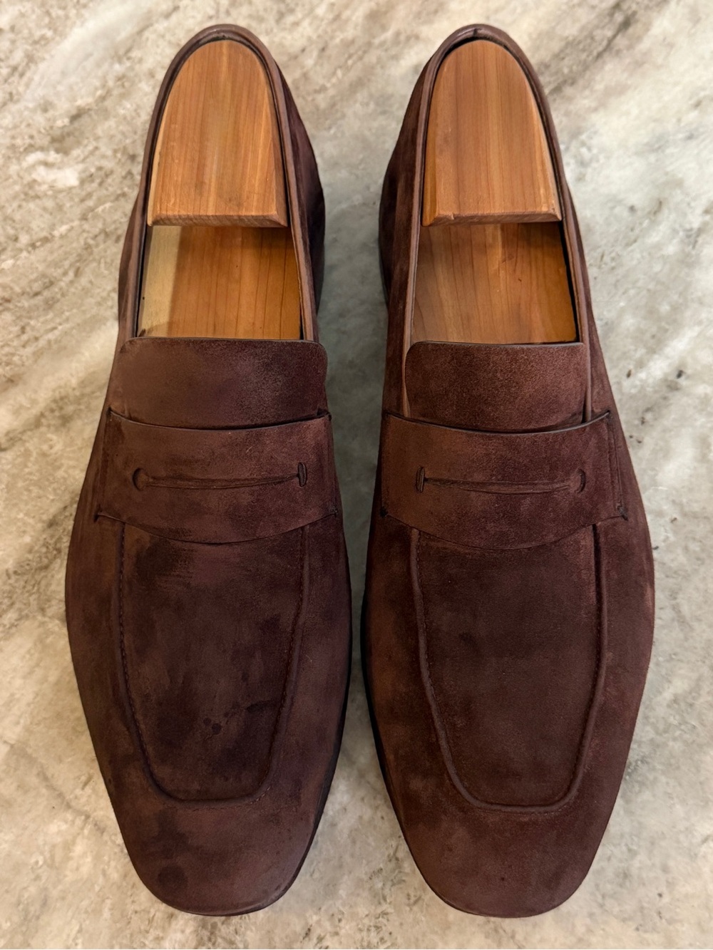 Ermenegildo Zegna L’Asola Dark Brown Suede Loafers Shoes 9  /US 10 Moc Slipper